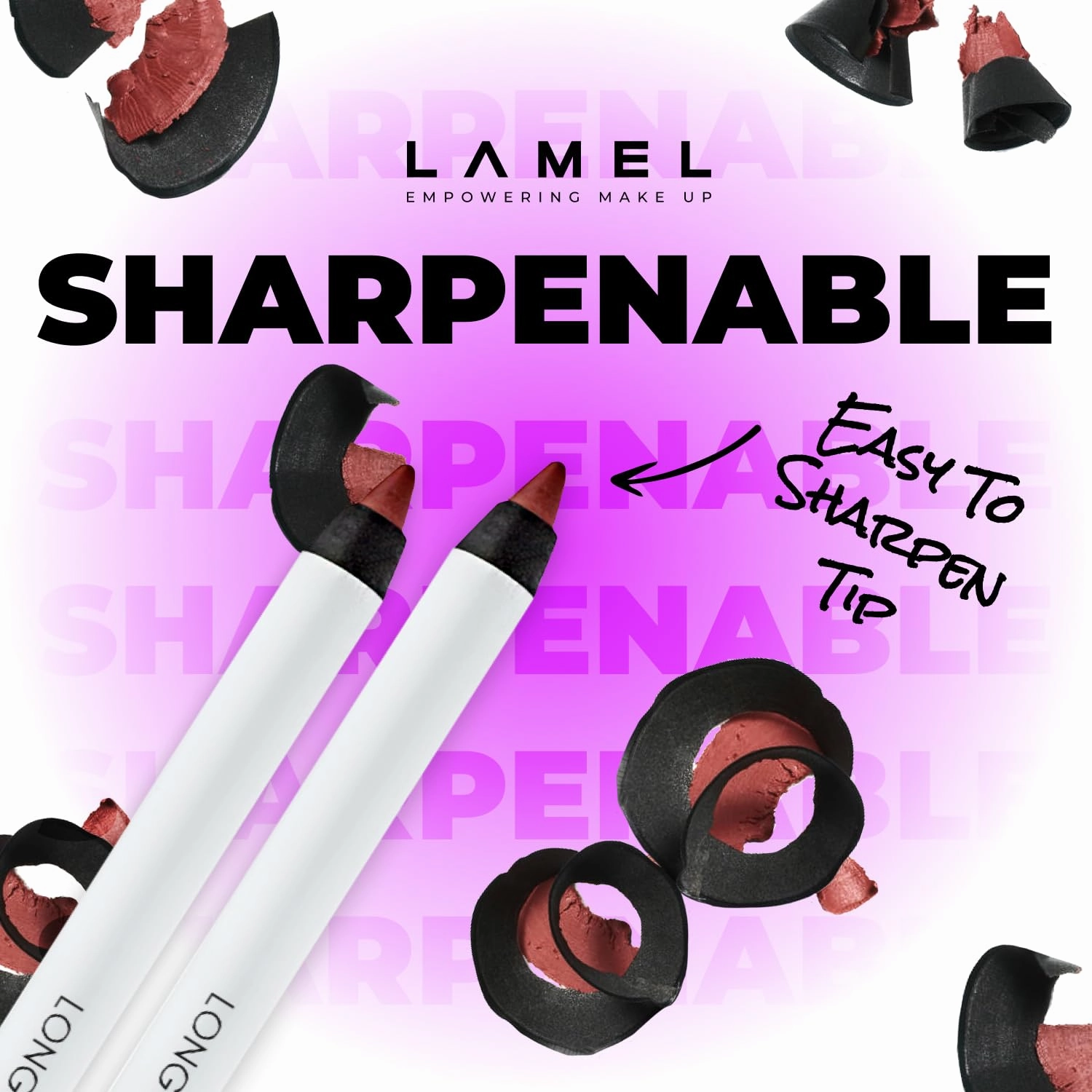 Lamel Matte Gel Lip Liner Pencil | Weightless & CreamyTexture - Sharpenable - Longwear & Waterproof - High Pigmented & Flawless Finish - Cruelty-free & Paraben-Free,- 409, 1,7g/0.05oz