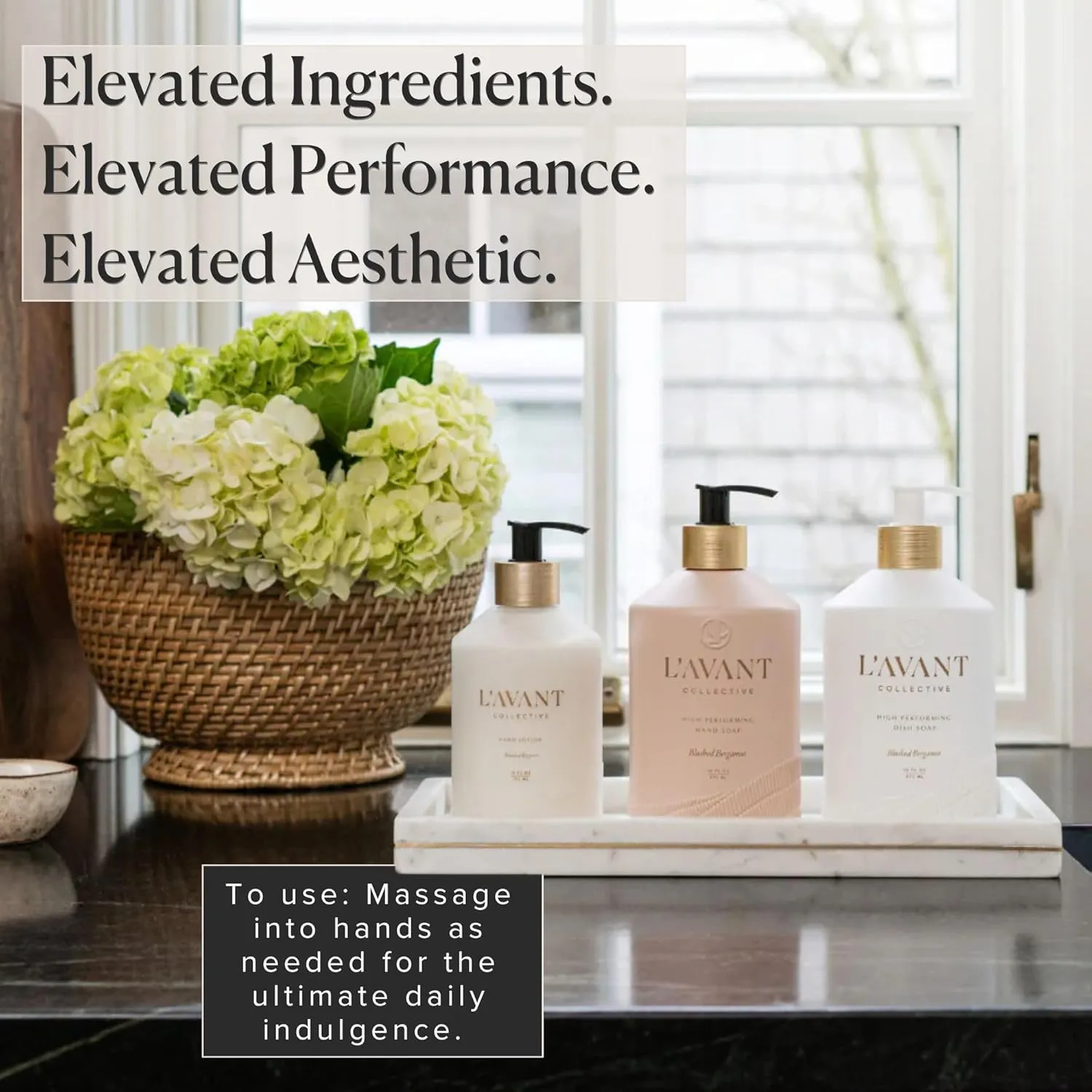 L'AVANT Collective Luxury Hand Lotion - High Performing Moisturizing Hand Cream for Dry, Cracked Hands, Nails & Cuticles Bergamot, Orange Blossom, Amber, Cedar Shea Butter 10oz (Blushed Bergamot)