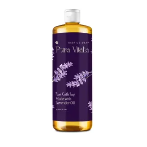 Lavender Pure Castile Soap Liquid with Olive Oil & Essential Oils; for Face Wash, Hand, Body, Laundry, and Beyond, Eco-friendly & fully Biodegradable Organic Castile Soap, 16 fl oz.