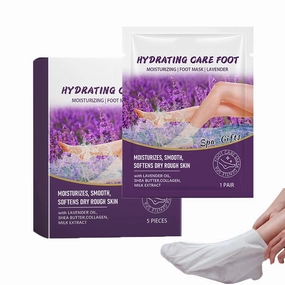 Lavender Exfoliating Callus Peel Booties, Foot Peeling Mask, Hydrating Foot Mask For Dry Cracked Feet Soft And Smooth Touch Feet (5 Packs/Box) (1PCS)