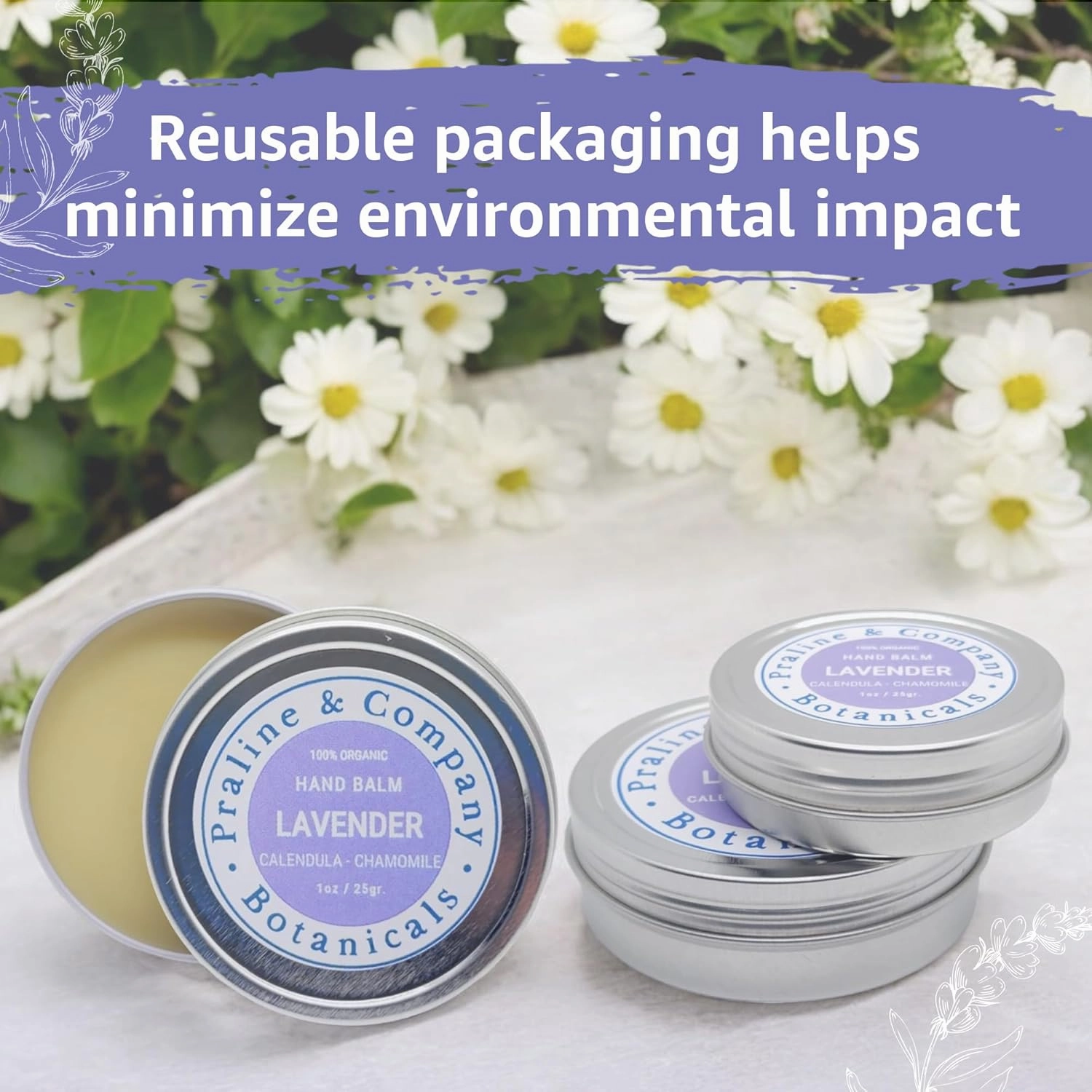 Lavender Hand Balm - Hydrating Hand Moisturizer for Chapped, Dry Hands - Organic & Plant-Based Hand Care - Handmade Salve Ointment with Lavender, Calendula & Chamomile Flowers - 2oz