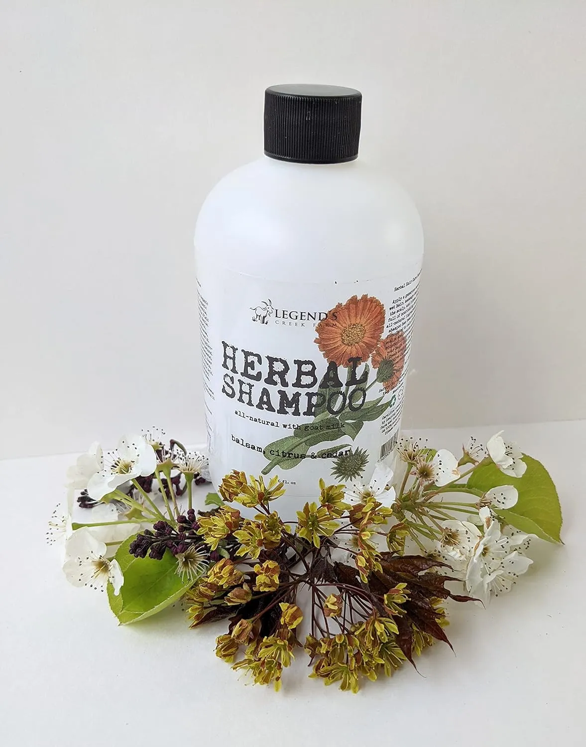 Legend's Creek Farm, Herbal Goat Milk Shampoo, Gently Cleansing & Soothing, Intense Softness & Shine, For Dry & Damaged Hair, 16 fl. Oz (Shampoo (Balsam, Citrus & Cedar))