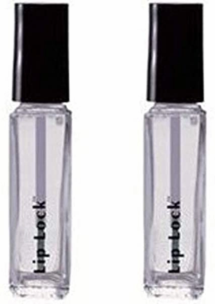 Lip Lock Clear Lipstick Sealer with Brush Applicator .25 oz. by Beauty Glamour - 2 Pack