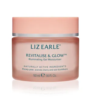 Liz Earle Revitalize & Glow Illuminating Gel Moisturizer - Brightening Vitamin C Face Cream & Pore Minimizer - Enriched with Acerola Cherry to Gently Exfoliate Skin and Boost Hydration (50ml)