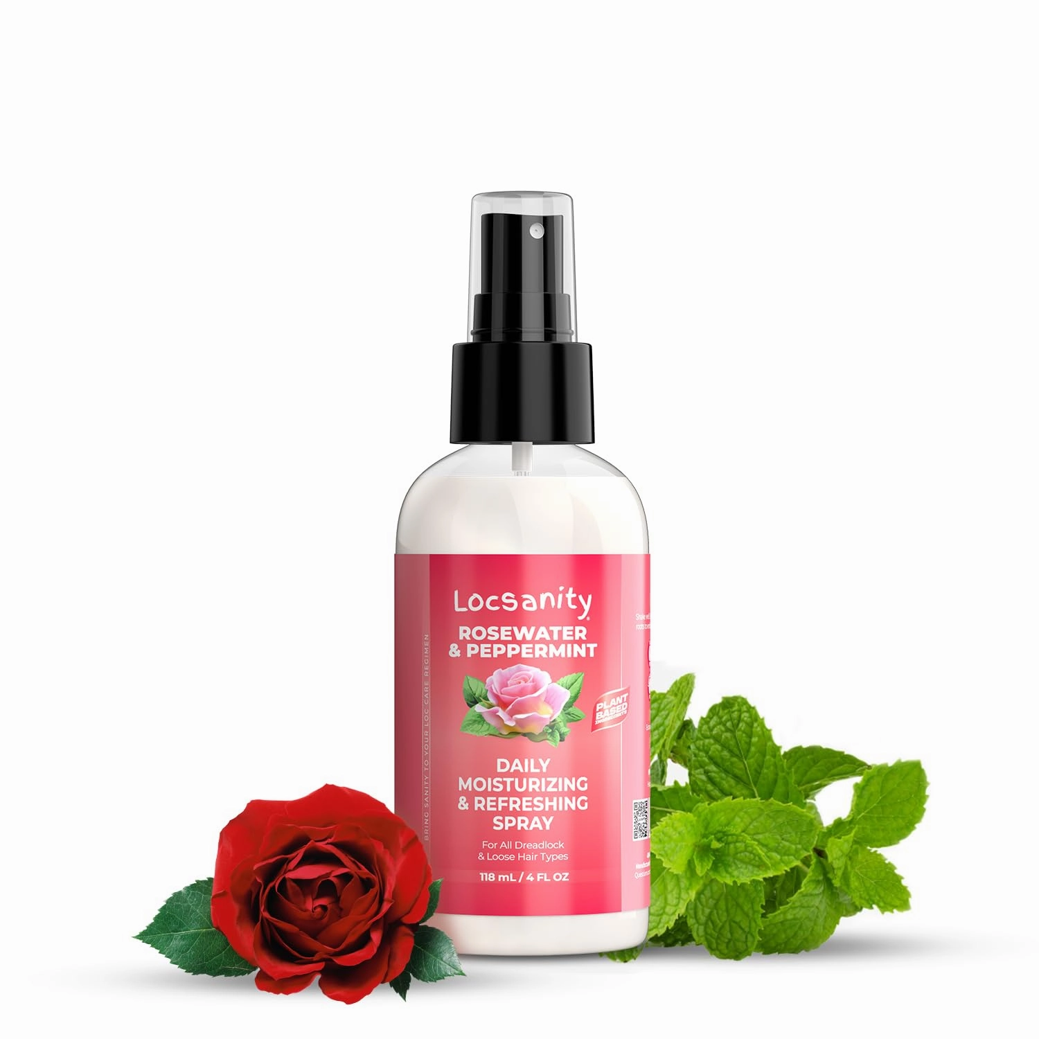 Locsanity Rosewater and Peppermint Daily Moisturizing Spray – Trial Size Hydrating Dreadlock Spray to Nourish the Scalp and Protect Hair From Oil and Buildup (4oz)