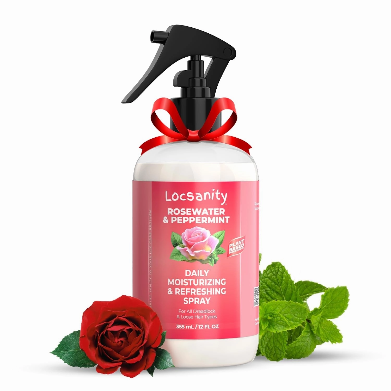 Locsanity Rosewater and Peppermint Daily Moisturizing Spray – Trial Size Hydrating Dreadlock Spray to Nourish the Scalp and Protect Hair from Oil and Buildup (4Oz)
