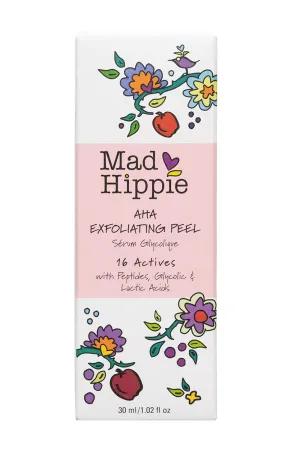 Mad Hippie AHA Exfoliating Peel – Lactic & Glycolic Acid Peel, Goji Berry, Peptides, Hyaluronic Acid & Niacinamide, Discoloration Correcting Serum, Anti-Aging (2 Piece Set)