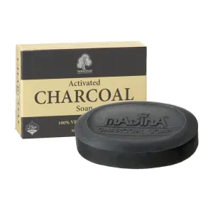 Madina Activated Charcoal Soap - Deep Cleansing & Detoxifying - Controls Oil & Breakouts - 100% Vegetable-Based & Halal Certified - (6 Pack, 3.5 oz Each)