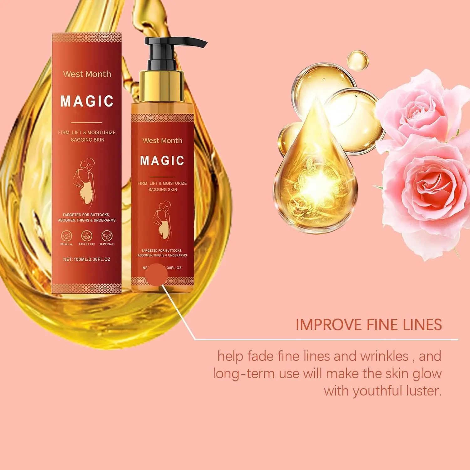 Magic Body Firming Oil,Magic Luxury Body Oil for Skin,Hydrating and Firming Body Oil for Full Body Use (1)
