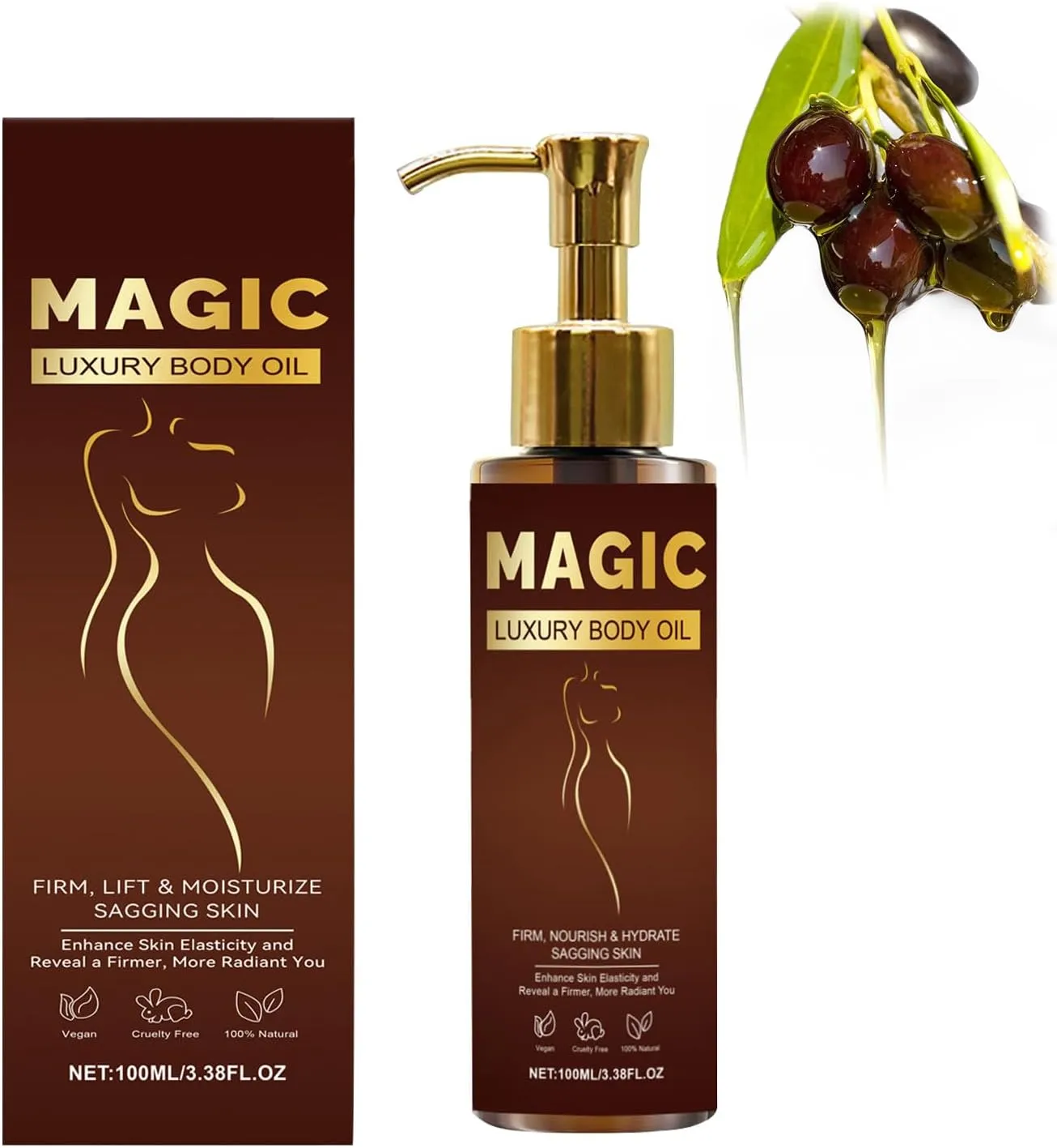 Magic Body Firming Oil,Magic Luxury Body Oil,Hydrating Skin Tightening for Full Body Use(1PCS)