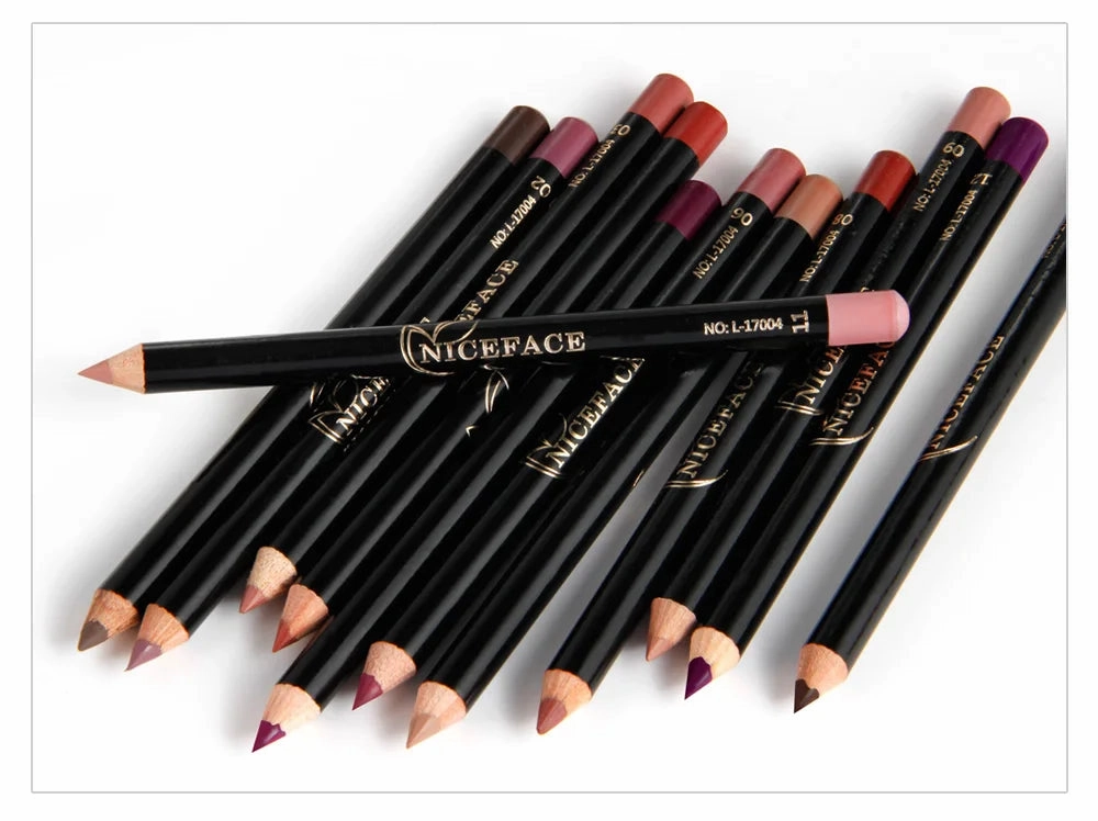 Makeup Colors Lip Lasting Pen Cosmetics Waterproof Free gift with purchase Lipliner Lipstick NICEFACE Pencils Long Nude Lip Pencil 12 Quick turnaround Matte Liner Lips