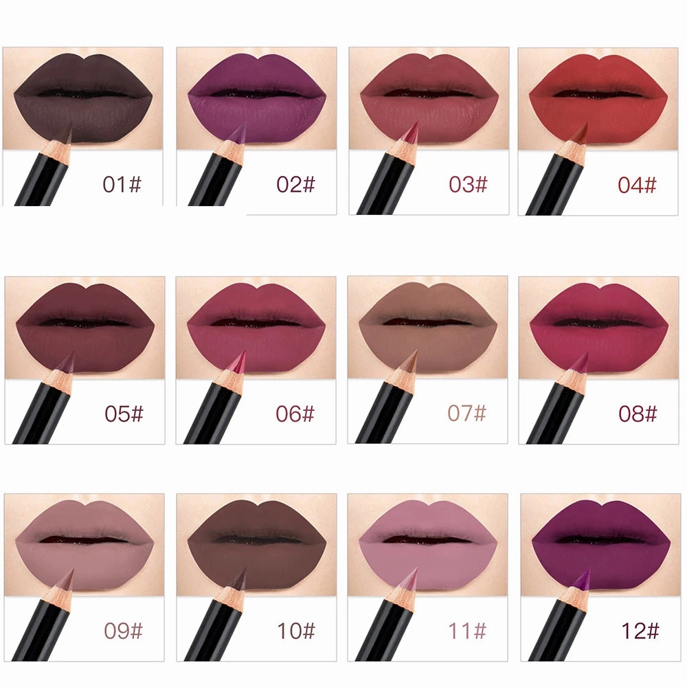 Makeup Colors Lip Lasting Pen Cosmetics Waterproof Free gift with purchase Lipliner Lipstick NICEFACE Pencils Long Nude Lip Pencil 12 Quick turnaround Matte Liner Lips