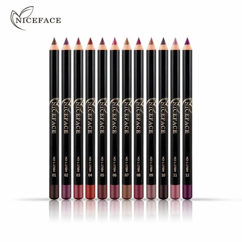 Makeup Colors Lip Lasting Pen Cosmetics Waterproof Free gift with purchase Lipliner Lipstick NICEFACE Pencils Long Nude Lip Pencil 12 Quick turnaround Matte Liner Lips