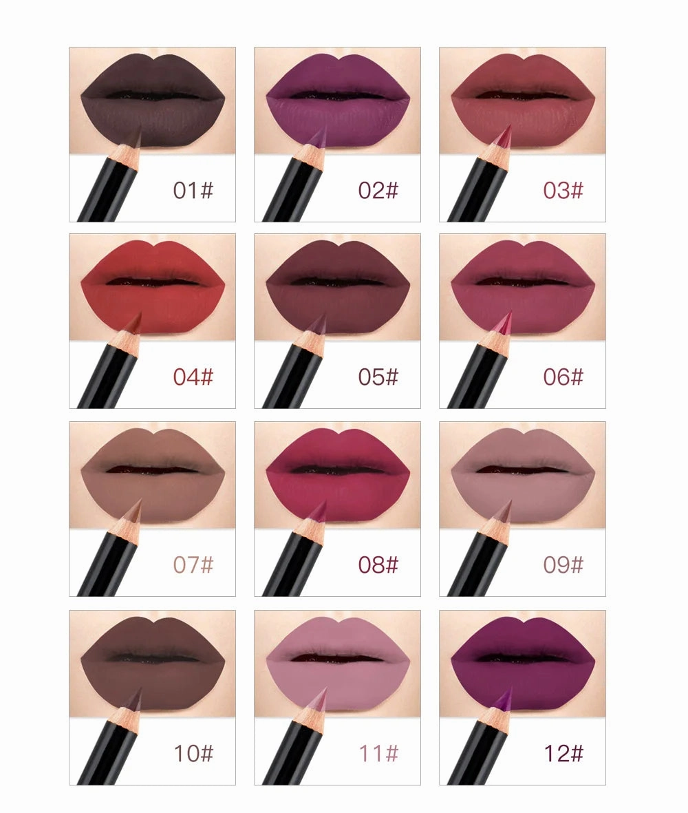 Makeup Colors Lip Lasting Pen Cosmetics Waterproof Free gift with purchase Lipliner Lipstick NICEFACE Pencils Long Nude Lip Pencil 12 Quick turnaround Matte Liner Lips
