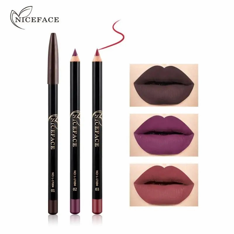 Makeup Colors Lip Lasting Pen Cosmetics Waterproof Free gift with purchase Lipliner Lipstick NICEFACE Pencils Long Nude Lip Pencil 12 Quick turnaround Matte Liner Lips