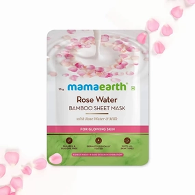 MamaEarth Rosewater Bamboo Sheet Mask with Rose water and Milk - 25 g