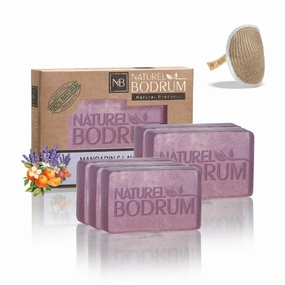 Mandarin and Lavender Organic Soap Bar for Women and Men, Pack of 5 Bars - Calming Hyperpigmentation & Pore-Tightening Bar Soap - Natural & Vegan Spa Gift, Made in TURKEY, for All Skin Types