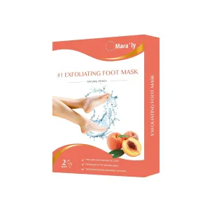 Maraly Foot Peeling Mask (2 Pairs) - Natural Ingredients, Removes Dead Skin & Calluses, Baby Soft Feet in 1 Week, 2-Pack, Exfoliating Foot Care Treatment for Men & Women (Peach) (2 pack)