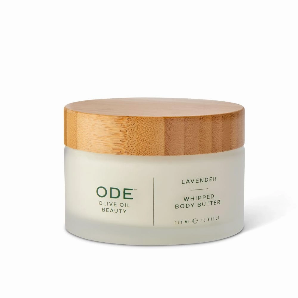 McEvoy Ranch Whipped Body Butter | ODE Olive Oil Beauty | 5.8 FL OZ | Crafted with Organic EVOO, Hyaluronic Acid, Organic Shea & Cocoa Butters | Nourishing, Brightening, Firming (Lavender)