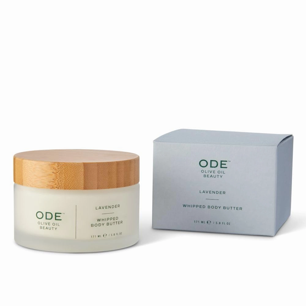 McEvoy Ranch Whipped Body Butter | ODE Olive Oil Beauty | 5.8 FL OZ | Crafted with Organic EVOO, Hyaluronic Acid, Organic Shea & Cocoa Butters | Nourishing, Brightening, Firming (Lavender)