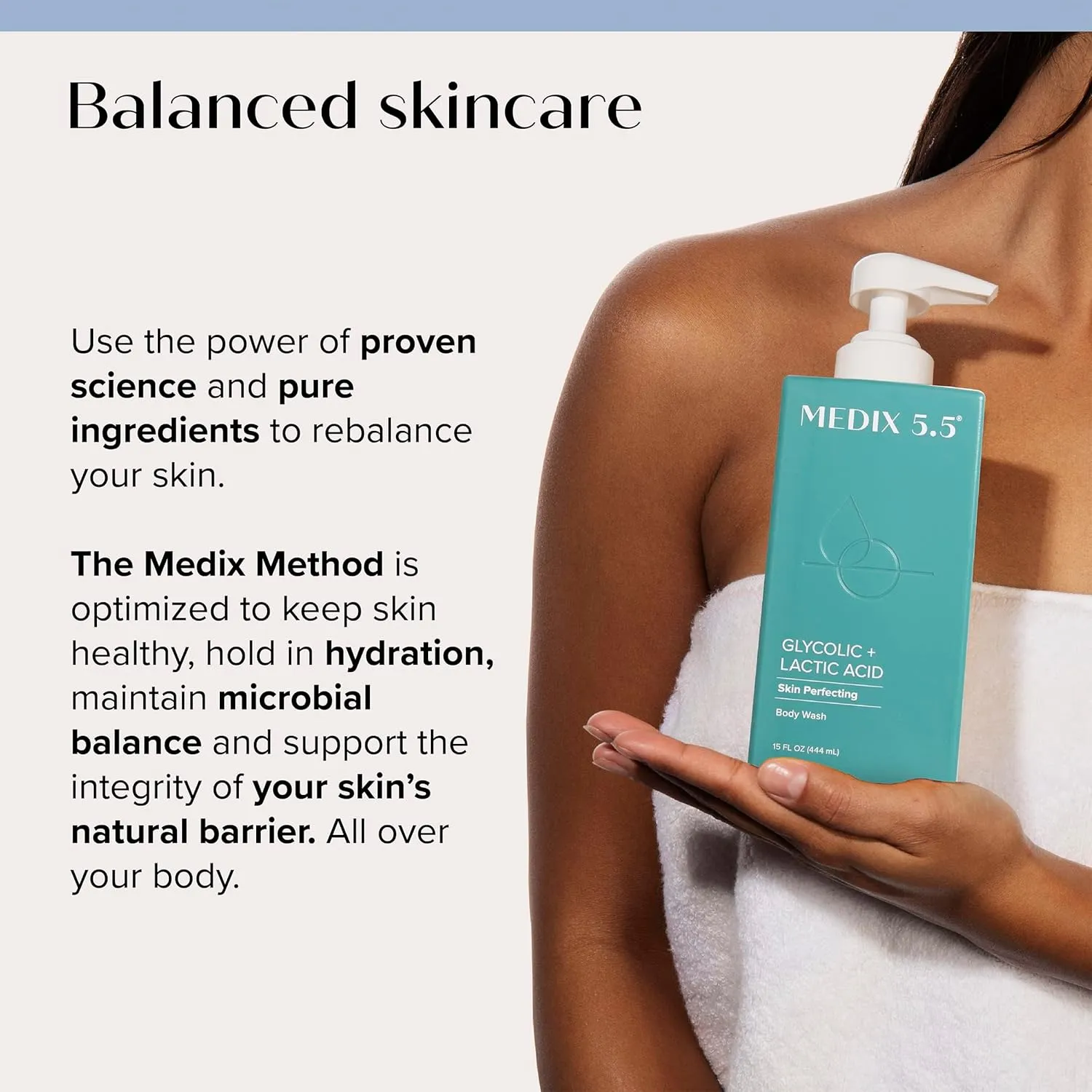 Medix 5.5 Glycolic Acid   Lactic Acid Exfoliating Body Wash Gel | KP Bump Eraser | AHA Exfoliant Skin Care Body Cleanser | Keratosis Pilaris & Acne | Anti Aging AHA Foaming Body & Face Wash, 15 Fl Oz