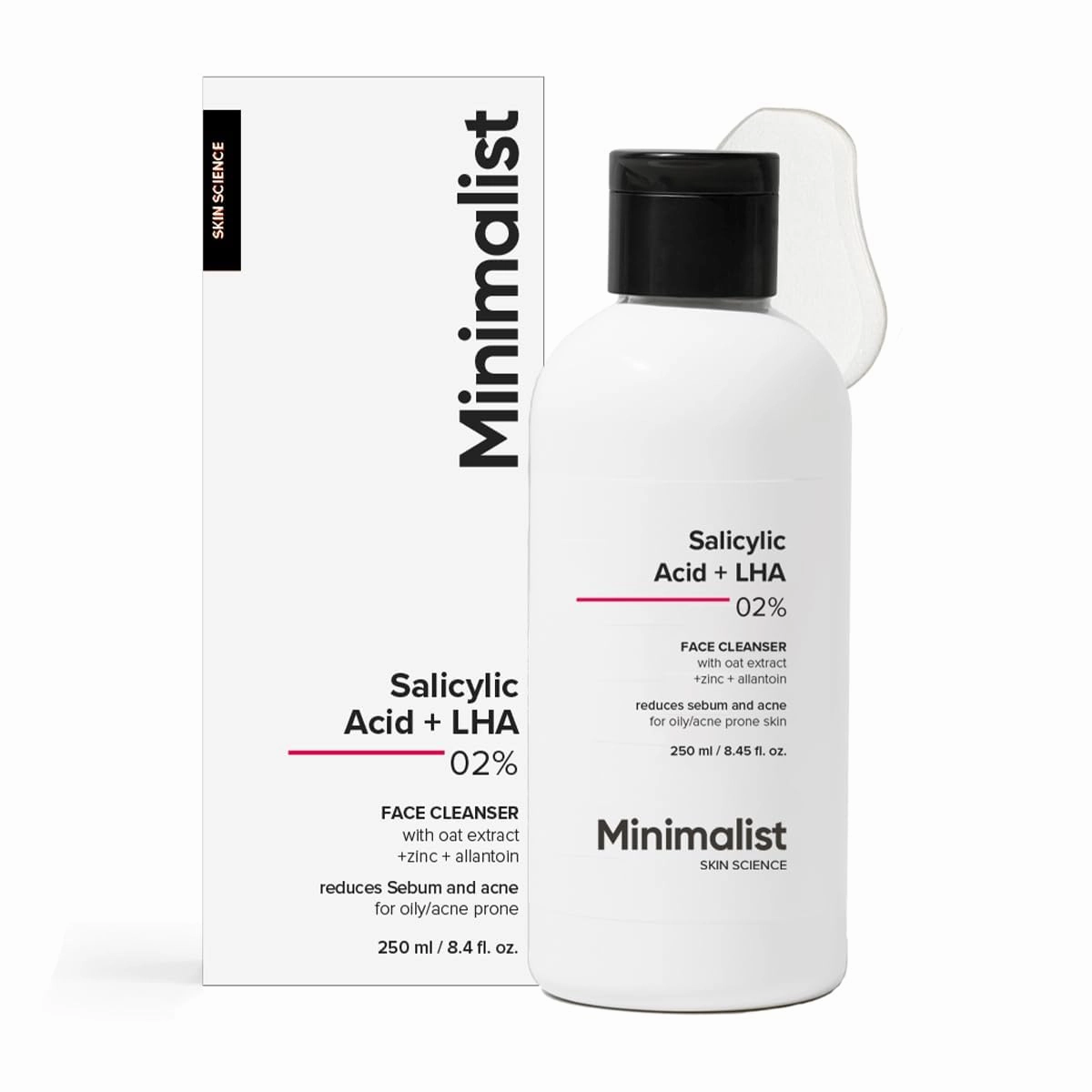 Minimalist Anti-Acne Salicylic Acid 2% Face Wash For Oily & Acne Prone Skin | With LHA for Pore Cleansing, Oil Control & Sebum Regulation | Cleanser for Women & Men | 250 ml