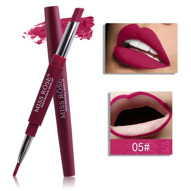 MISS ROSE 1PC Double-end Lasting Lipliner Waterproof Lip Liner Stick
