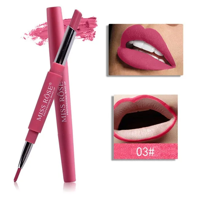 MISS ROSE 1PC Double-end Lasting Lipliner Waterproof Lip Liner Stick