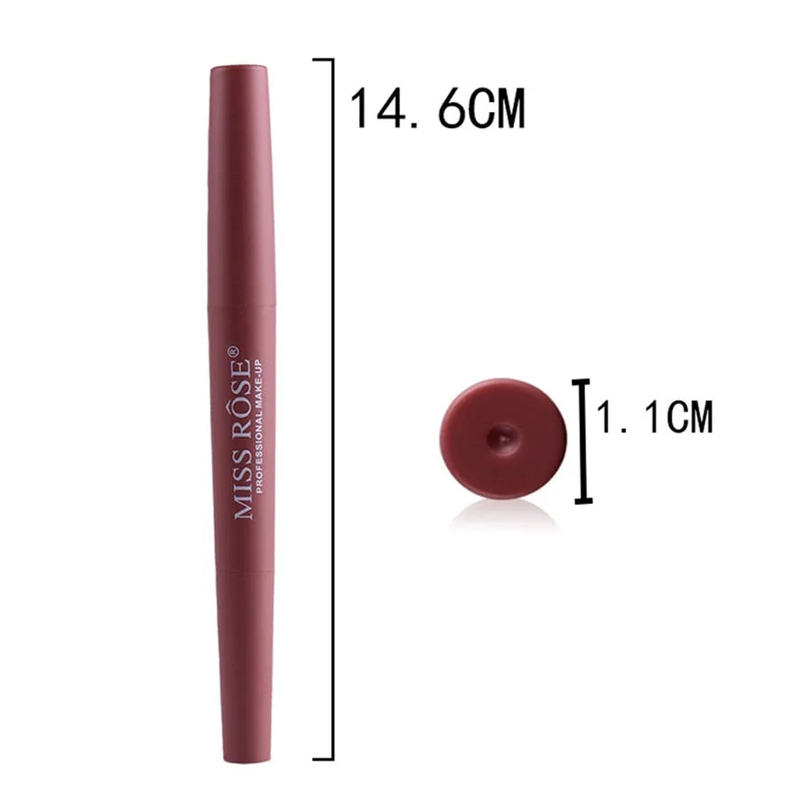 MISS ROSE 1PC Double-end Lasting Lipliner Waterproof Lip Liner Stick
