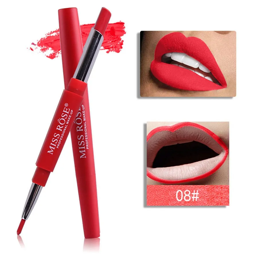 MISS ROSE 1PC Double-end Lasting Lipliner Waterproof Lip Liner Stick