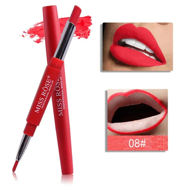 MISS ROSE 1PC Double-end Lasting Lipliner Waterproof Lip Liner Stick