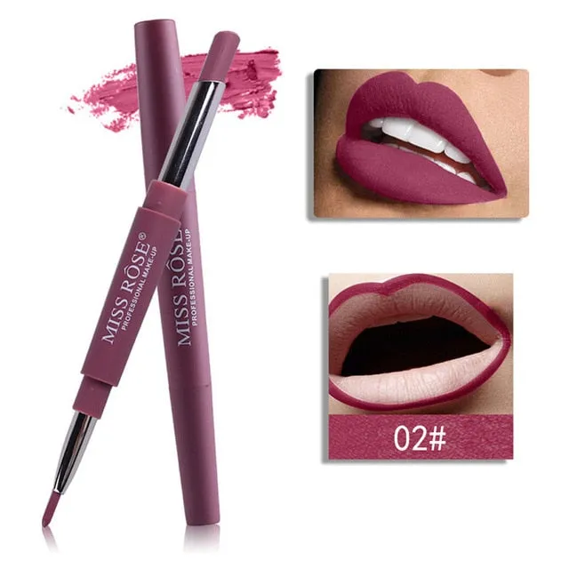 MISS ROSE 1PC Double-end Lasting Lipliner Waterproof Lip Liner Stick