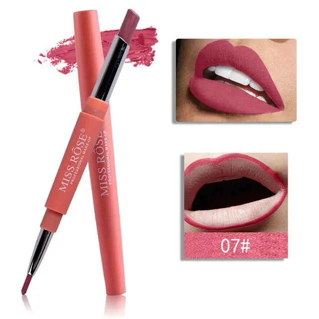 MISS ROSE 1PC Double-end Lasting Lipliner Waterproof Lip Liner Stick