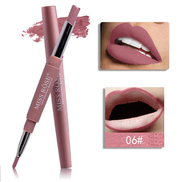 MISS ROSE 1PC Double-end Lasting Lipliner Waterproof Lip Liner Stick