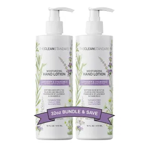 Moisturizing Hand Lotion for Dry Skin and Moisturizer with Shea Butter, Lavender and Chamomile | Hydrating Non Greasy Hand Cream for Women Men 2 Bottle Set 16 fl oz Lotion Pump