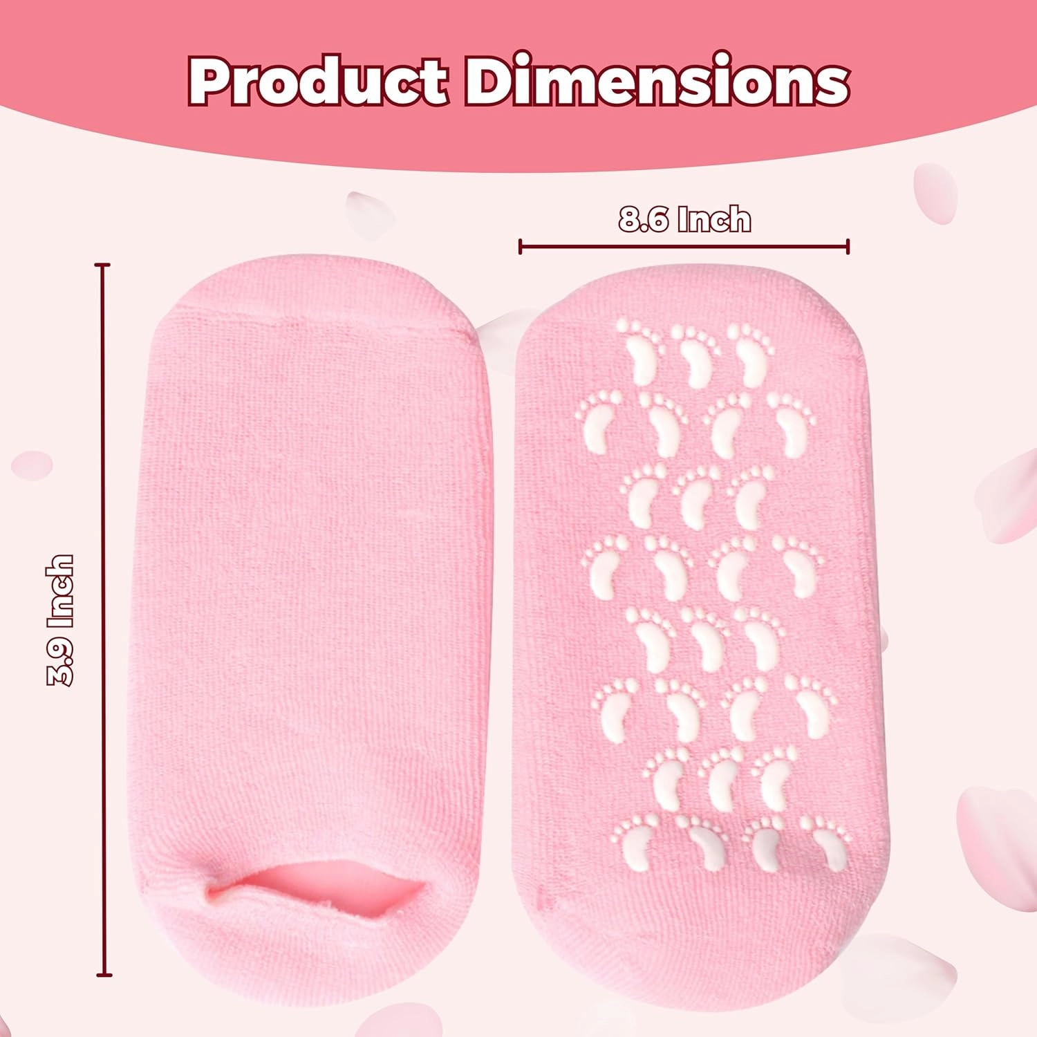 Moisturizing Socks for Dry Cracked Feet Women and Men Hydrating Gel Spa Sock Foot Moisturizer During Overnight… (3 Pairs (Pink))