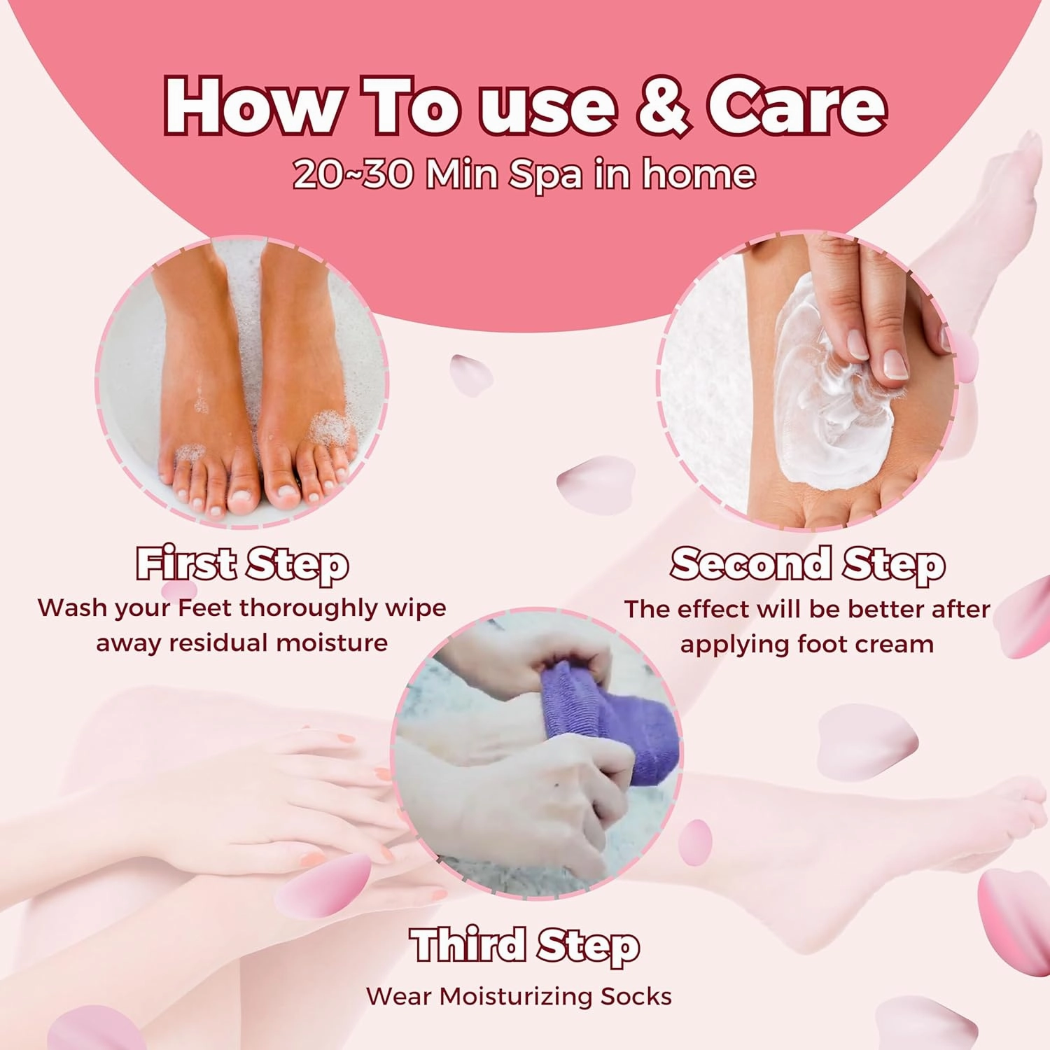 Moisturizing Socks for Dry Cracked Feet Women and Men Hydrating Gel Spa Sock Foot Moisturizer During Overnight… (3 Pairs (Pink))