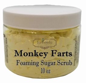 MONKEY FARTS Exfoliating Foaming Sugar Body Scrub, 10 oz jar