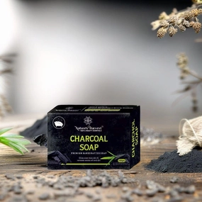N.ATURE'S HARVEST Charcoal Soap Deep Cleansing & Detoxifying Handmade Soap for Clear Skin (100g)