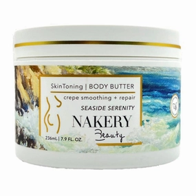 Nakery SkinToning Body Butter | Crepe Smoothing   Repair | Infused with Niacinamide, Caffeine, Tri-Hyaluronic Acid (Seaside Serenity)