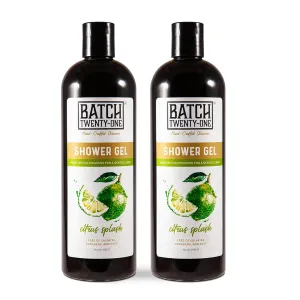 Natural Body Wash for Men and Women Citrus Splash Scent - Hydrating Shower Gel with Hops and Hemp Seed Oil - Handmade Organic Bath Gel - Natural, Exfoliating Body Wash, Pack of 2 16 fl oz each