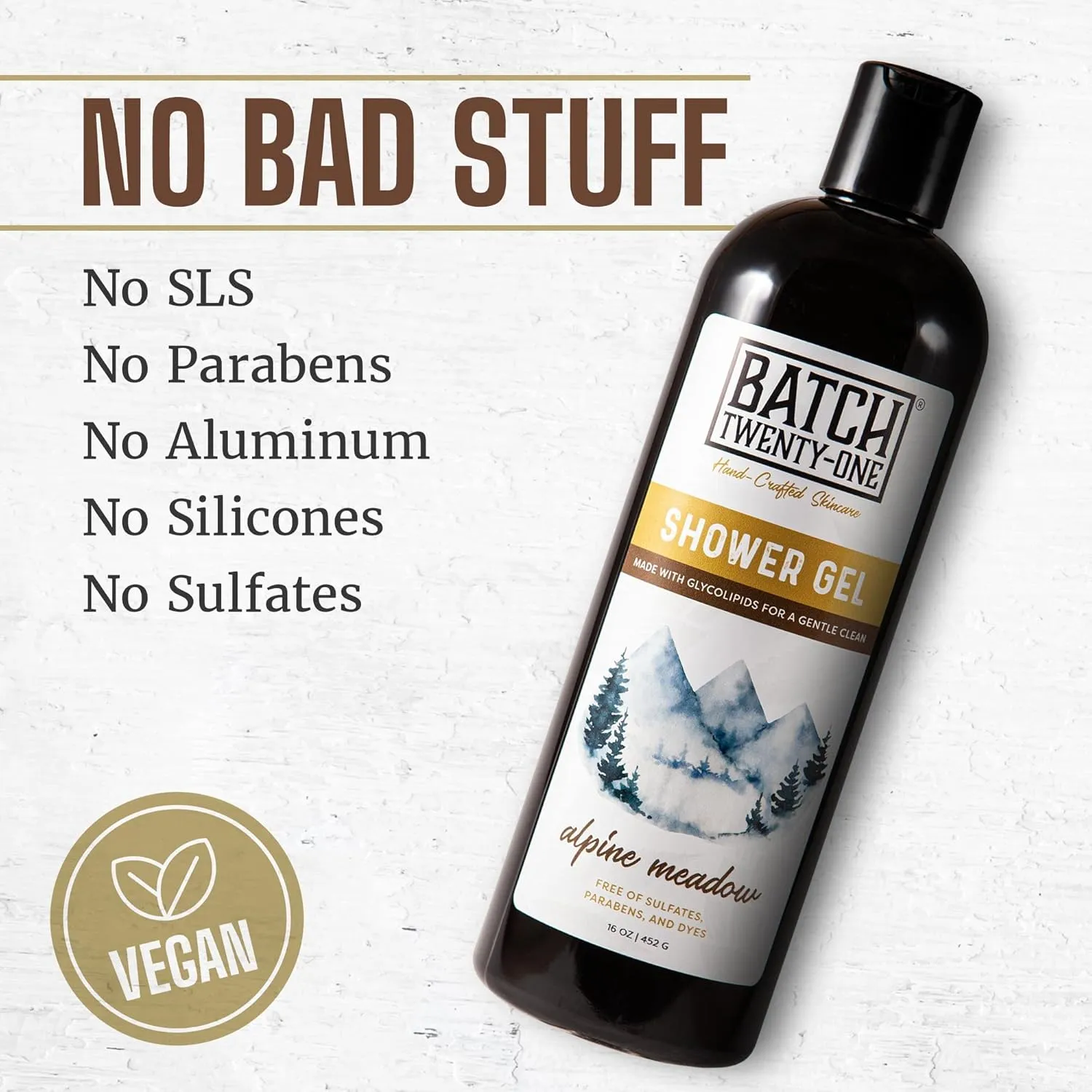 Natural Body Wash for Men and Women - Hydrating Shower Gel with Hops and Hemp Seed Oil - Handmade Organic Bath Gel - Natural, Exfoliating Body Wash Pack of 2, 16 fl oz each