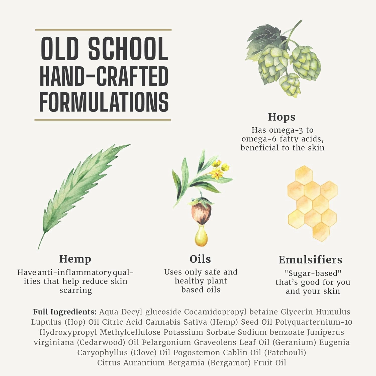 Natural Body Wash for Men and Women - Moisturizing Shower Gel with Hops and Hemp Seed Oil - Men's Handmade Organic Bath Gel - All Natural, Exfoliating Body Wash for Kids Men Women Pack of 3