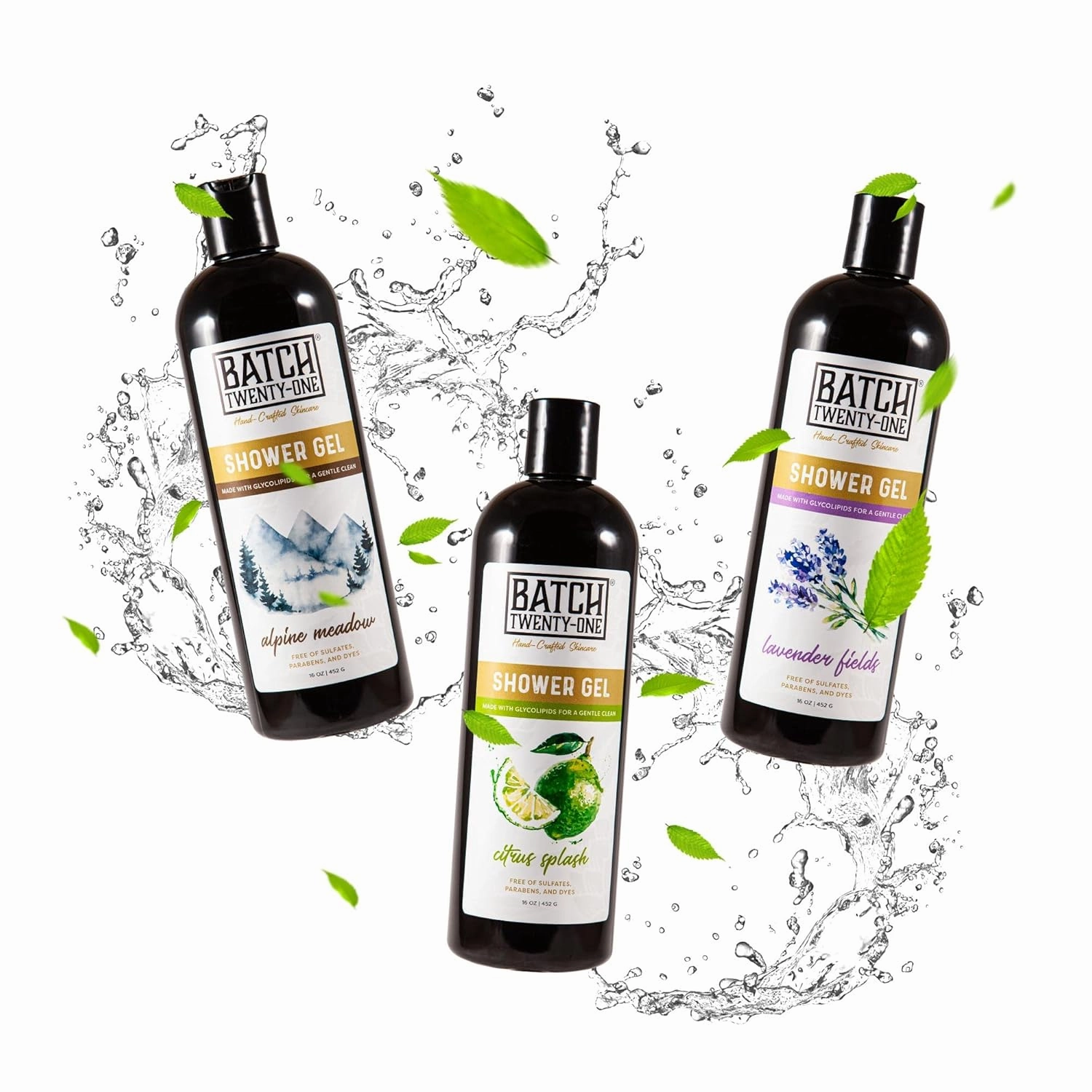 Natural Body Wash for Men and Women - Moisturizing Shower Gel with Hops and Hemp Seed Oil - Men's Handmade Organic Bath Gel - All Natural, Exfoliating Body Wash for Kids Men Women Pack of 3