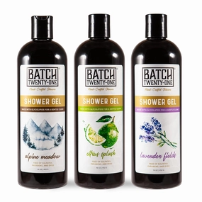 Natural Body Wash for Men and Women - Moisturizing Shower Gel with Hops and Hemp Seed Oil - Men's Handmade Organic Bath Gel - All Natural, Exfoliating Body Wash for Kids Men Women Pack of 3