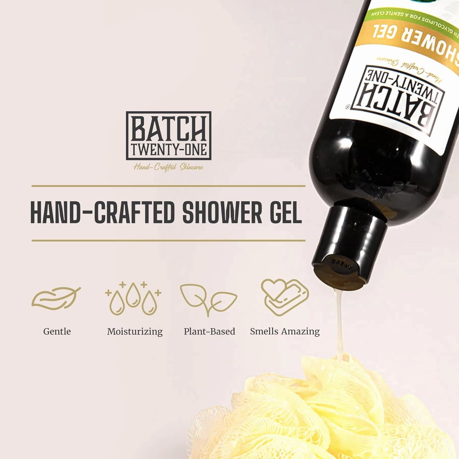 Natural Body Wash for Men and Women - Moisturizing Shower Gel with Hops and Hemp Seed Oil - Men's Handmade Organic Bath Gel - All Natural, Exfoliating Body Wash for Kids Men Women Pack of 3