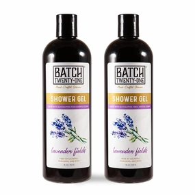 Natural Body Wash for Men and Women Lavender Scent- Hydrating Shower Gel with Hops and Hemp Seed Oil - Handmade Organic Bath Gel - Natural, Exfoliating Body Wash Pack of 2 16 fl oz each