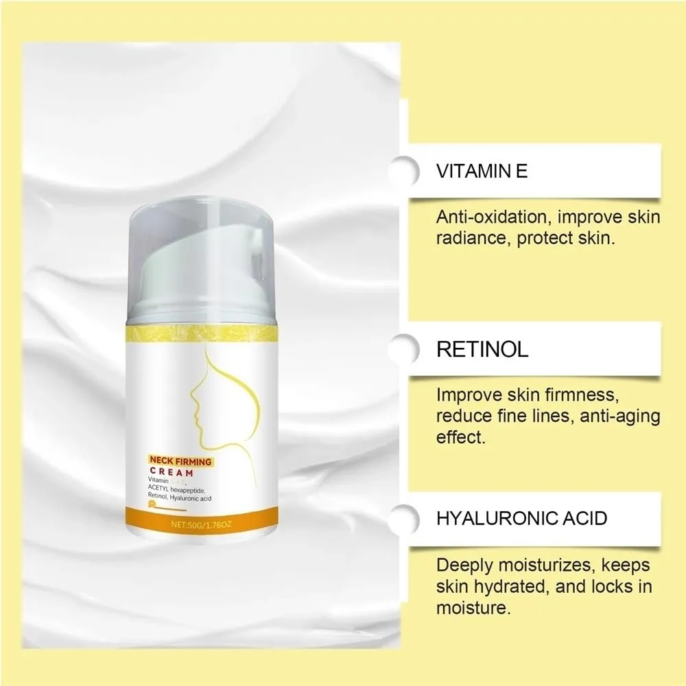 Neck Cream, Collagen, Acid Neck Firming Cream- Anti-Aging Moisturizer Cream For Tightening For Women & Men On Neck Lifting, Wrinkle & Hydrating 1.7 FL OZ(2Count (Pack of 2))