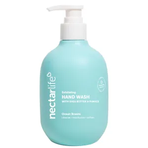 Nectar Life Hand Wash 14oz, Exfoliating, Moisturizing, Vegan, Clean Hand Wash Scrub with Volcanic Pumice & Shea Butter, Kitchen Food Smell Eliminator (Ocean Breeze)