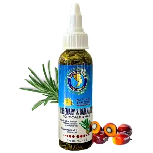 Nefertiti's Secrets Rosemary & Batana Oil for Hair Growth | 100% Natural and Hydrating with Black Seed | Avocado & Lavender, Coily, Kinky & Straight Hair | Curly Secret Hair Products - 2 Oz